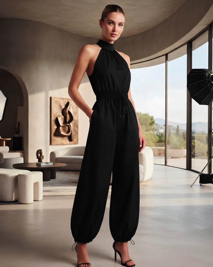 High-Neck Balloon Jumpsuit
